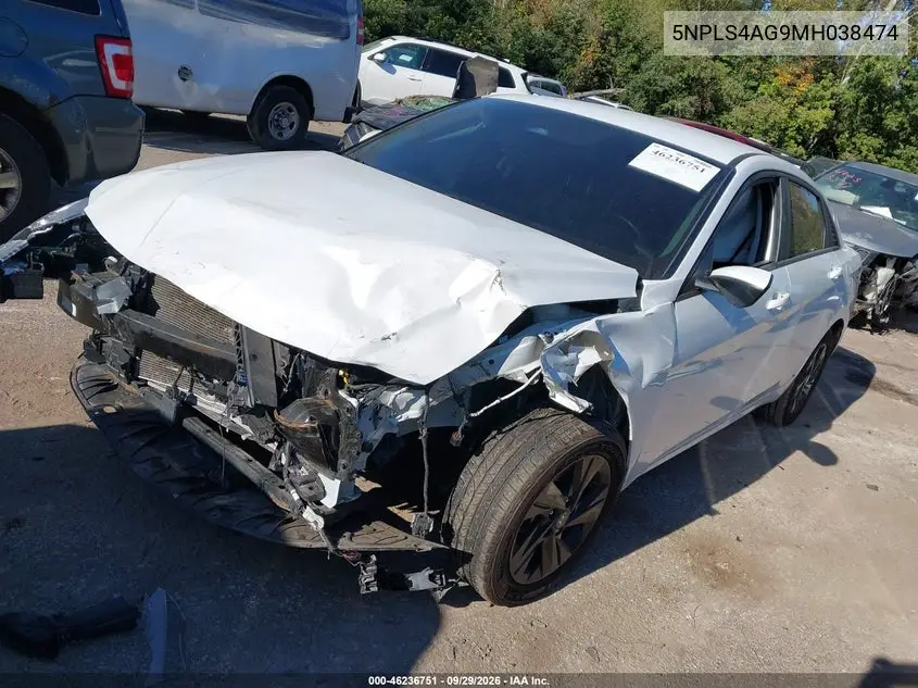 2021 HYUNDAI ELANTRA VIN 5NPLS4AG9MH038474 — фото 2