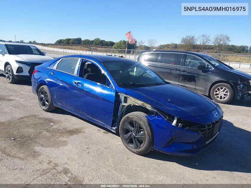 HYUNDAI ELANTRA 2021, VIN 5NPLS4AG9MH016975