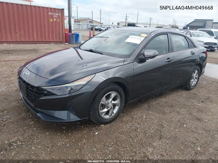 2021 HYUNDAI ELANTRA VIN 5NPLL4AG4MH049668 — фото 2