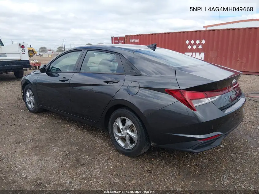 2021 HYUNDAI ELANTRA VIN 5NPLL4AG4MH049668 — фото 3