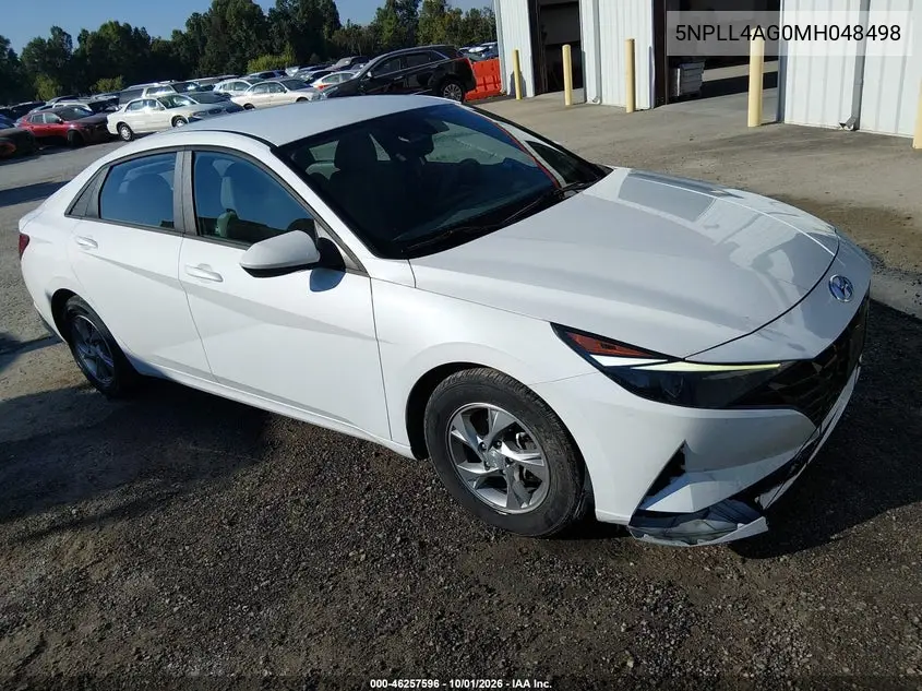 HYUNDAI ELANTRA 2021, VIN 5NPLL4AG0MH048498