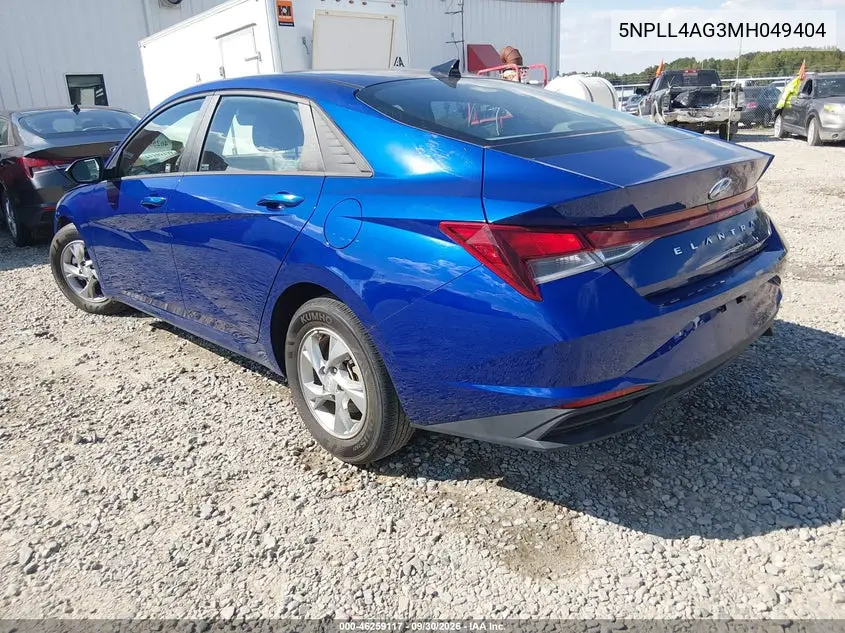 2021 HYUNDAI ELANTRA VIN 5NPLL4AG3MH049404 — фото 3