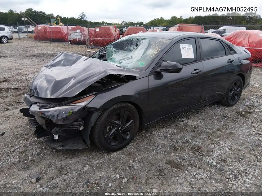 2021 HYUNDAI ELANTRA VIN 5NPLM4AG7MH052495 — фото 2
