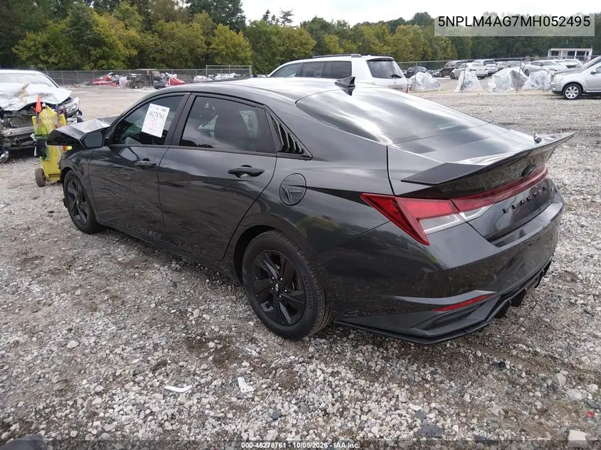 2021 HYUNDAI ELANTRA VIN 5NPLM4AG7MH052495 — фото 3