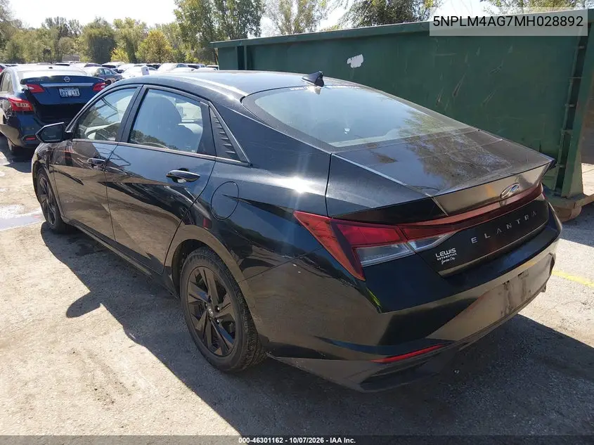 2021 HYUNDAI ELANTRA VIN 5NPLM4AG7MH028892 — фото 3