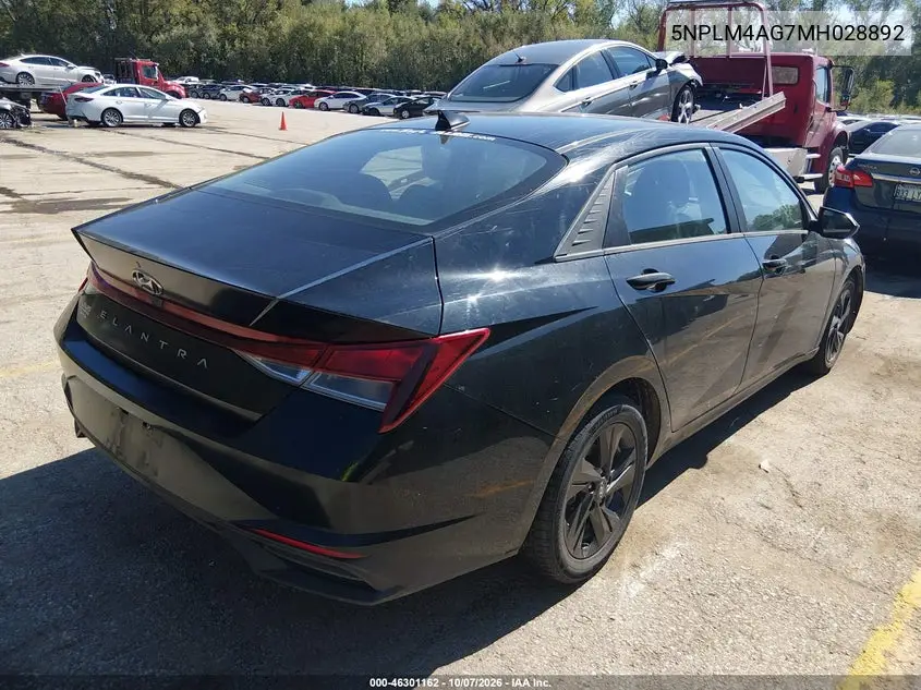 2021 HYUNDAI ELANTRA VIN 5NPLM4AG7MH028892 — фото 4