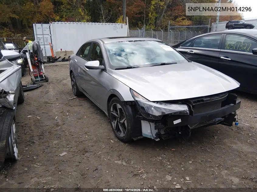 HYUNDAI ELANTRA 2021, VIN 5NPLN4AG2MH014296