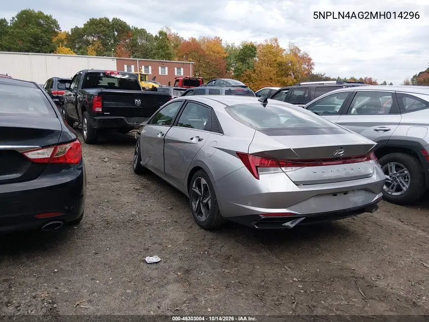 2021 HYUNDAI ELANTRA VIN 5NPLN4AG2MH014296 — фото 3