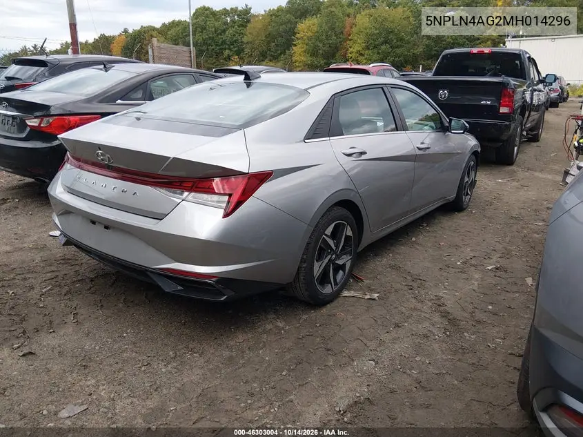 2021 HYUNDAI ELANTRA VIN 5NPLN4AG2MH014296 — фото 4