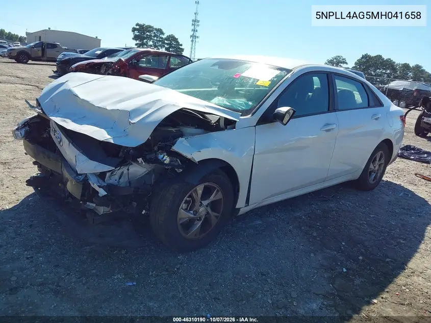 2021 HYUNDAI ELANTRA VIN 5NPLL4AG5MH041658 — фото 2