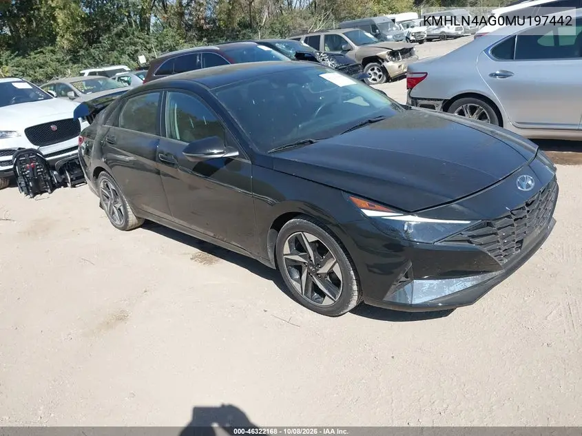 HYUNDAI ELANTRA 2021, VIN KMHLN4AG0MU197442