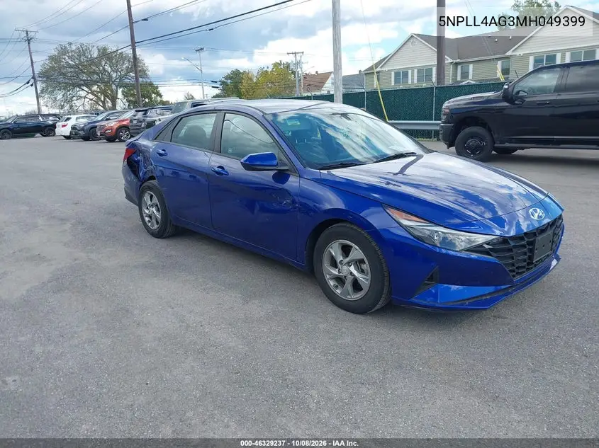 HYUNDAI ELANTRA 2021, VIN 5NPLL4AG3MH049399