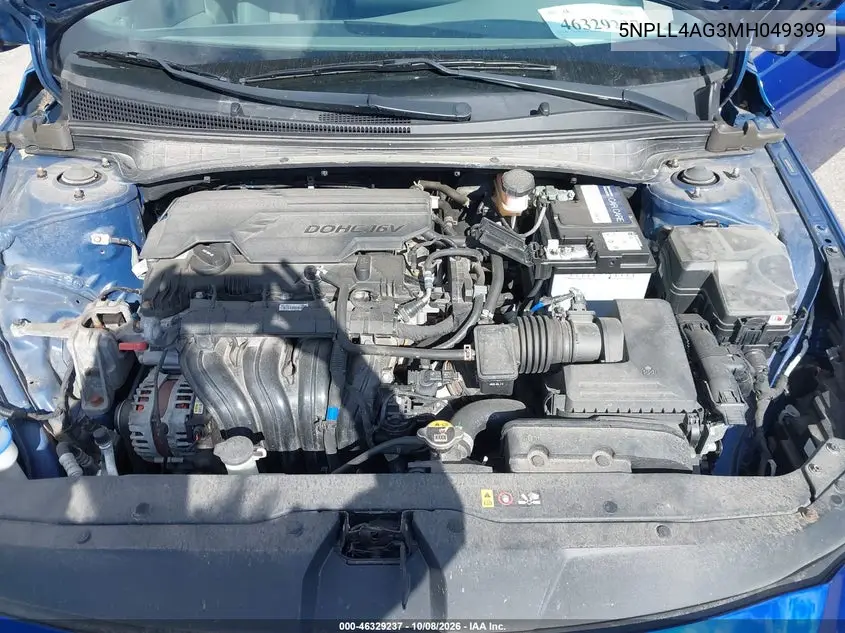 2021 HYUNDAI ELANTRA VIN 5NPLL4AG3MH049399 — фото 10
