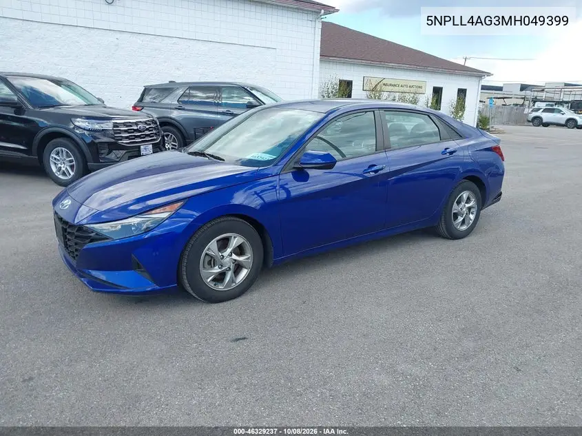 2021 HYUNDAI ELANTRA VIN 5NPLL4AG3MH049399 — фото 2
