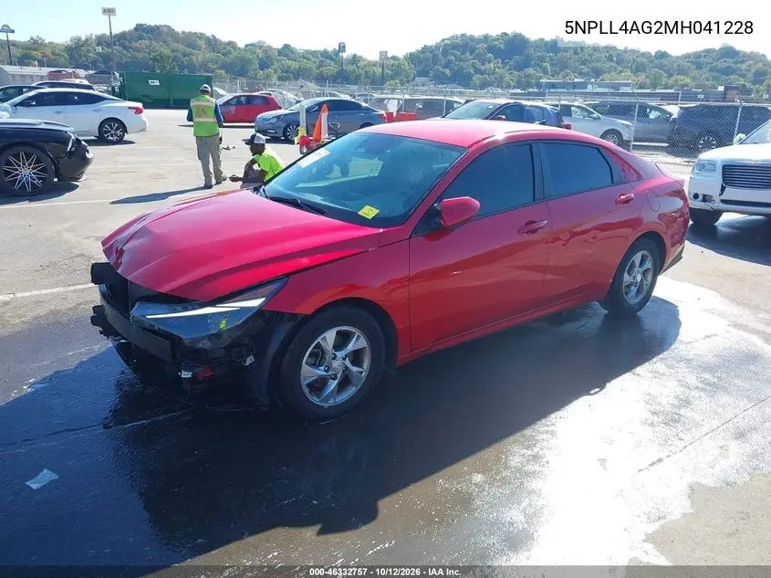 2021 HYUNDAI ELANTRA VIN 5NPLL4AG2MH041228 — фото 2