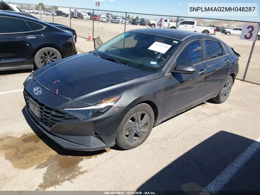 2021 HYUNDAI ELANTRA VIN 5NPLM4AG2MH048287 — фото 2