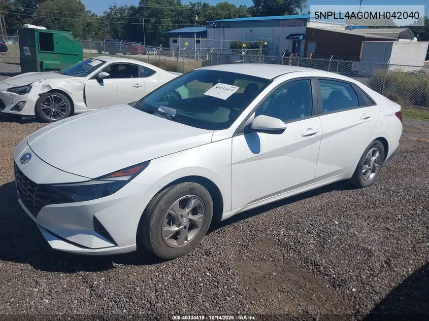 2021 HYUNDAI ELANTRA VIN 5NPLL4AG0MH042040 — фото 2