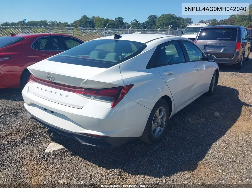 2021 HYUNDAI ELANTRA VIN 5NPLL4AG0MH042040 — фото 4