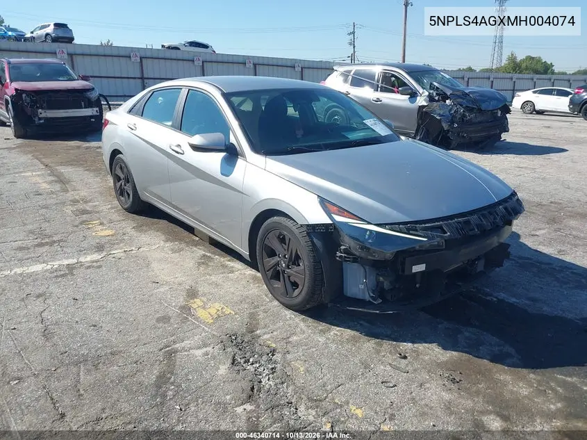 HYUNDAI ELANTRA 2021, VIN 5NPLS4AGXMH004074