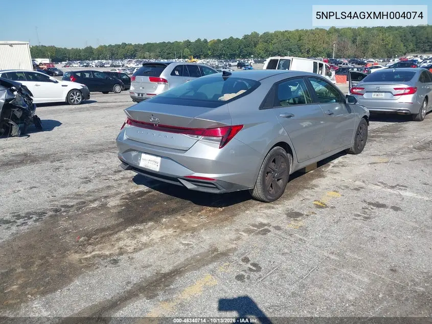 2021 HYUNDAI ELANTRA VIN 5NPLS4AGXMH004074 — фото 4