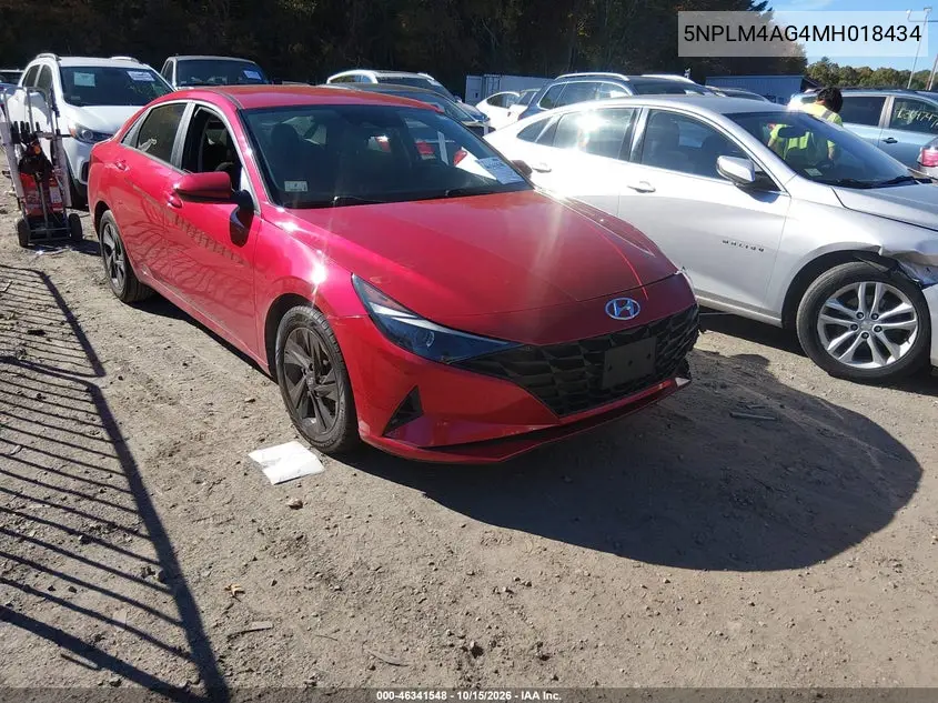 HYUNDAI ELANTRA 2021, VIN 5NPLM4AG4MH018434