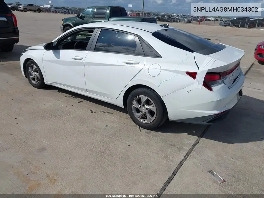 2021 HYUNDAI ELANTRA VIN 5NPLL4AG8MH034302 — фото 3