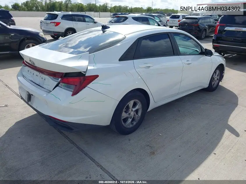 2021 HYUNDAI ELANTRA VIN 5NPLL4AG8MH034302 — фото 4