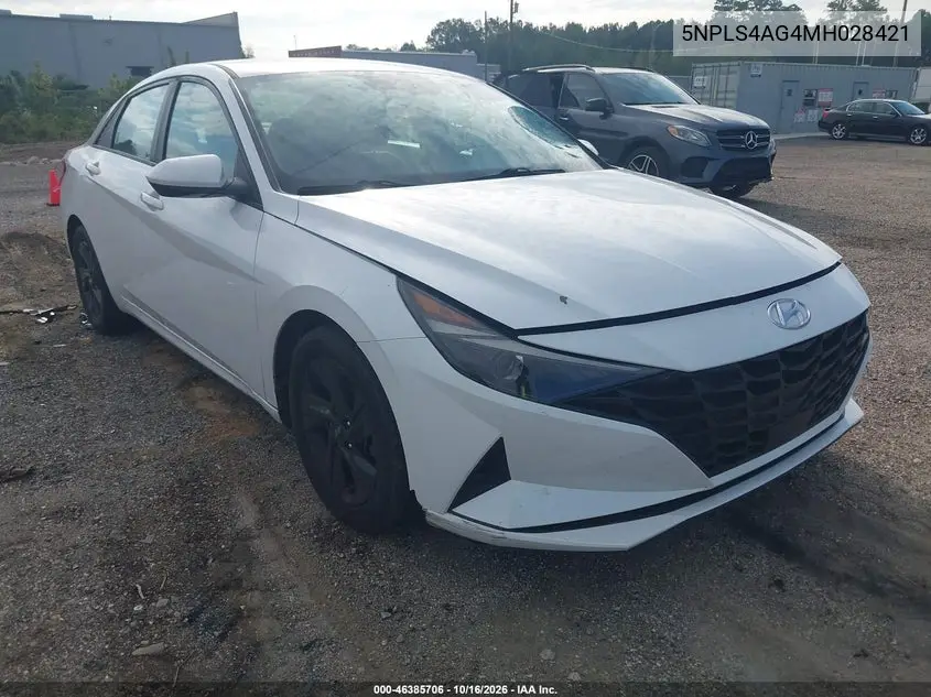 HYUNDAI ELANTRA 2021, VIN 5NPLS4AG4MH028421