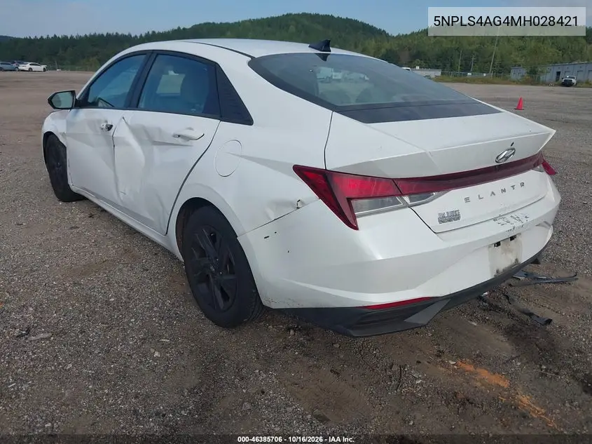 2021 HYUNDAI ELANTRA VIN 5NPLS4AG4MH028421 — фото 3
