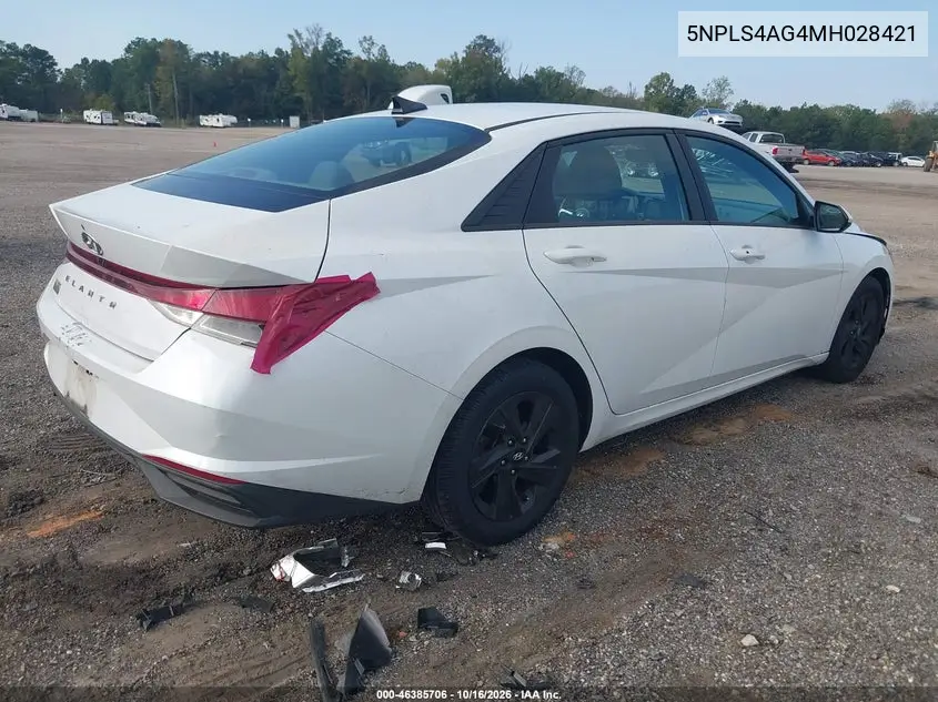 2021 HYUNDAI ELANTRA VIN 5NPLS4AG4MH028421 — фото 4
