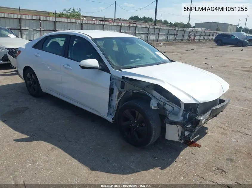 HYUNDAI ELANTRA 2021, VIN 5NPLM4AG4MH051255