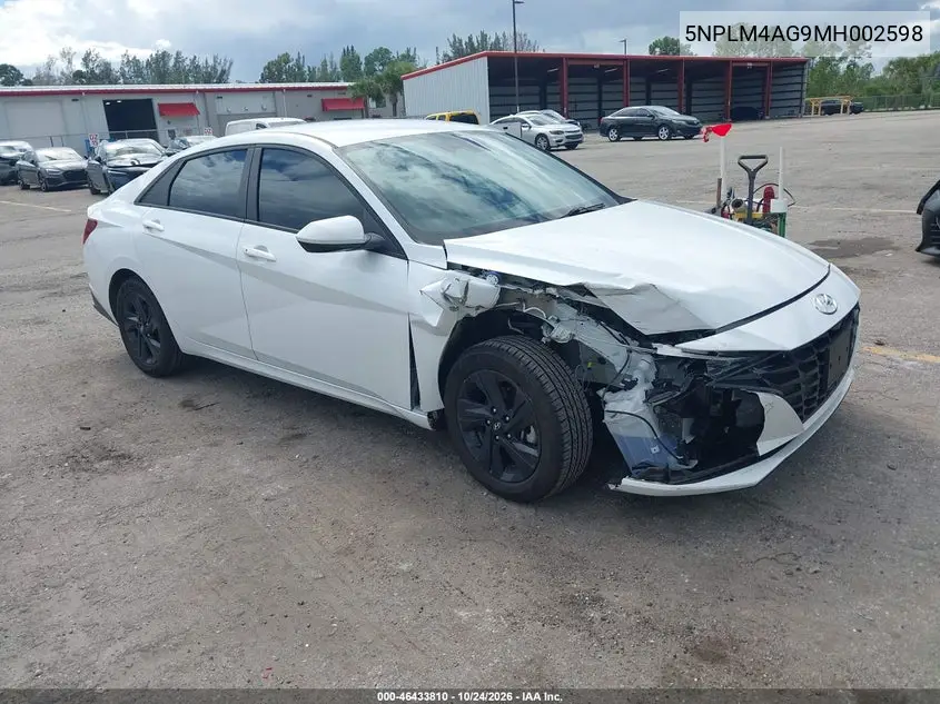 HYUNDAI ELANTRA 2021, VIN 5NPLM4AG9MH002598
