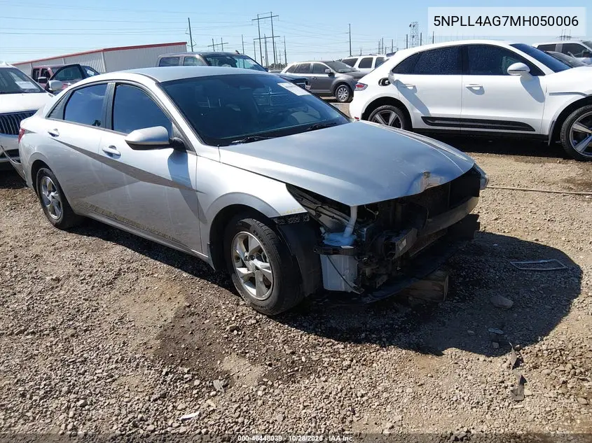 HYUNDAI ELANTRA 2021, VIN 5NPLL4AG7MH050006