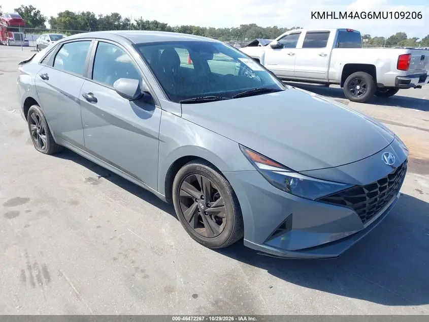 HYUNDAI ELANTRA 2021, VIN KMHLM4AG6MU109206