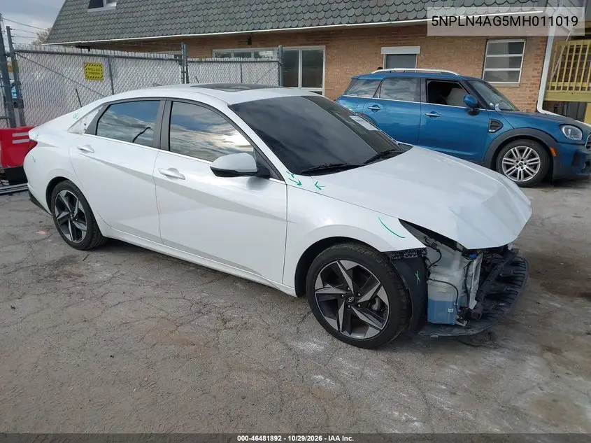 HYUNDAI ELANTRA 2021, VIN 5NPLN4AG5MH011019