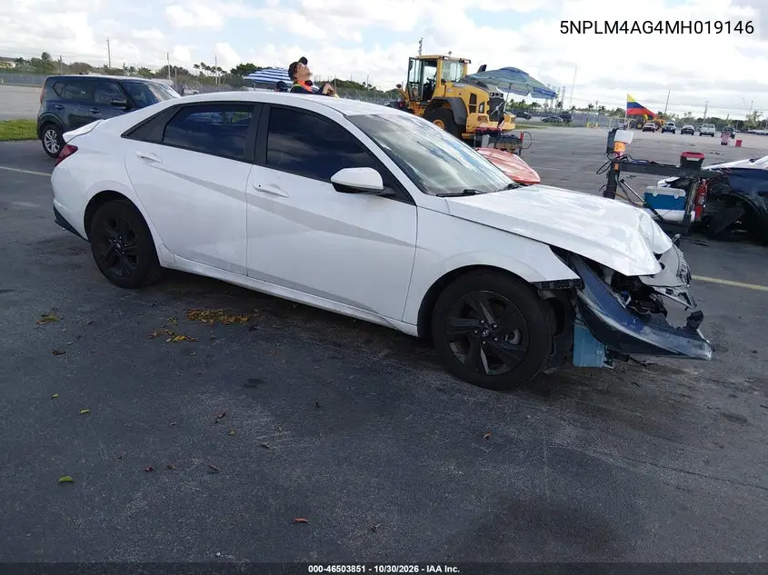 HYUNDAI ELANTRA 2021, VIN 5NPLM4AG4MH019146