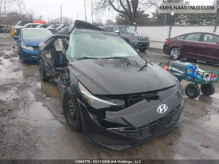HYUNDAI ELANTRA 2022, VIN KMHLN4AG1NU355336