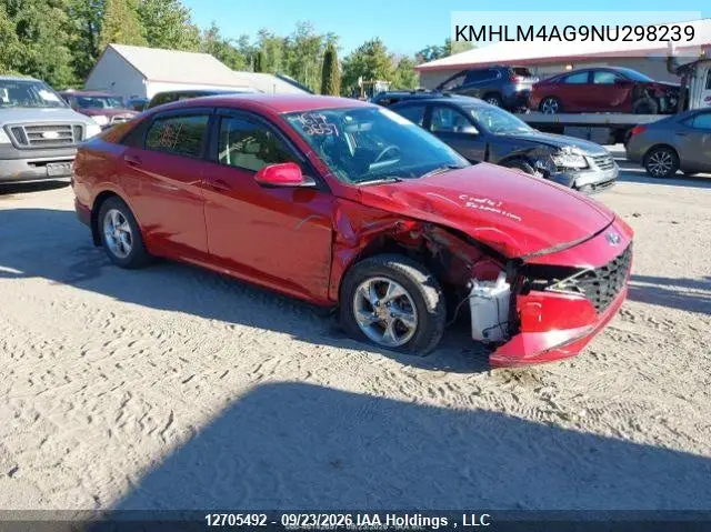 HYUNDAI ELANTRA 2022, VIN KMHLM4AG9NU298239