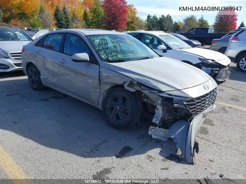 HYUNDAI ELANTRA 2022, VIN KMHLM4AG8NU369947