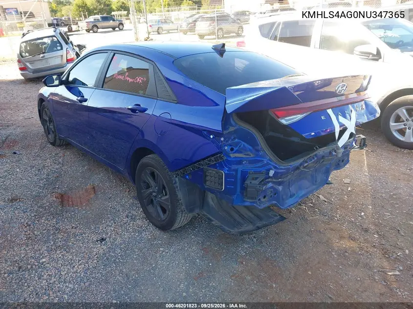 2022 HYUNDAI ELANTRA VIN KMHLS4AG0NU347365 — фото 3