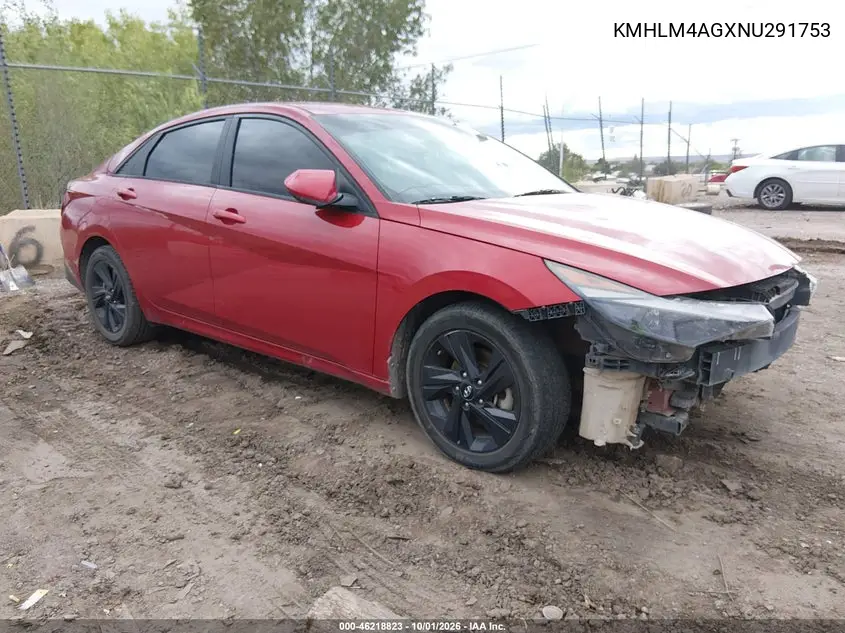 HYUNDAI ELANTRA 2022, VIN KMHLM4AGXNU291753