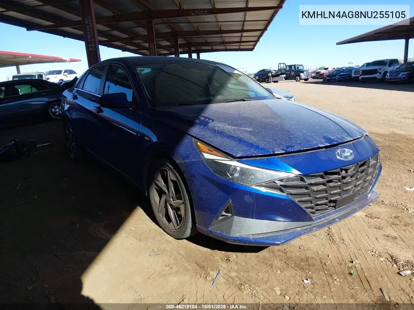 HYUNDAI ELANTRA 2022, VIN KMHLN4AG8NU255105