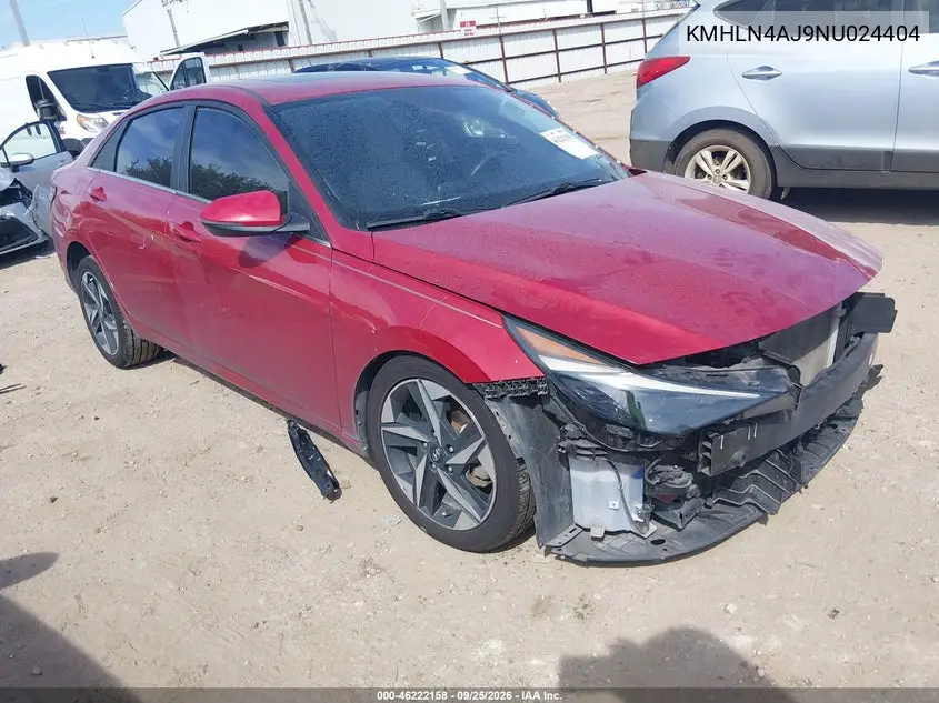 HYUNDAI ELANTRA 2022, VIN KMHLN4AJ9NU024404
