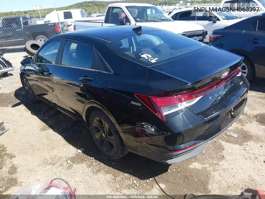 2022 HYUNDAI ELANTRA VIN 5NPLM4AG5NH063397 — фото 3