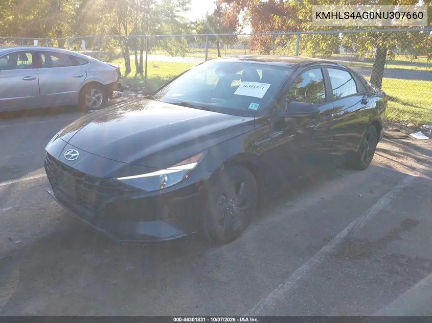 2022 HYUNDAI ELANTRA VIN KMHLS4AG0NU307660 — фото 2