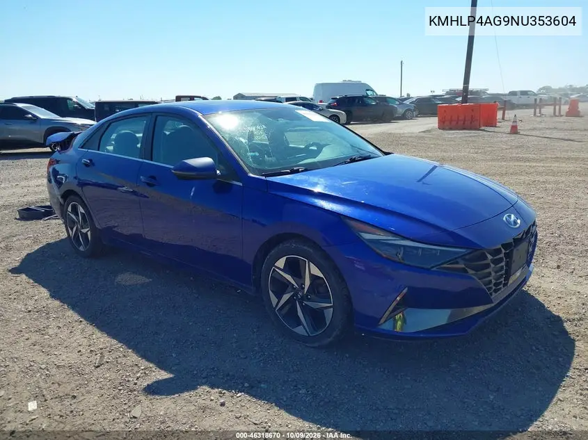 HYUNDAI ELANTRA 2022, VIN KMHLP4AG9NU353604