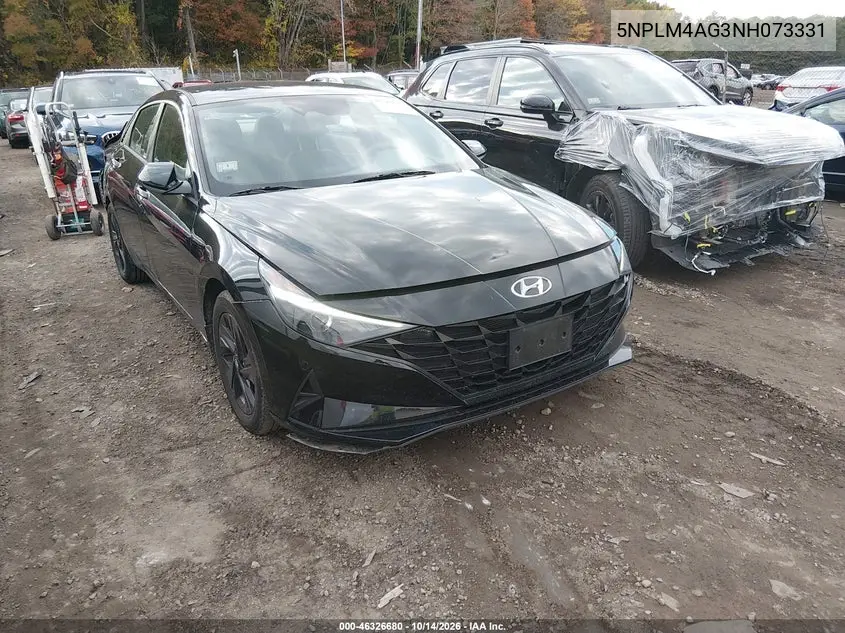 HYUNDAI ELANTRA 2022, VIN 5NPLM4AG3NH073331