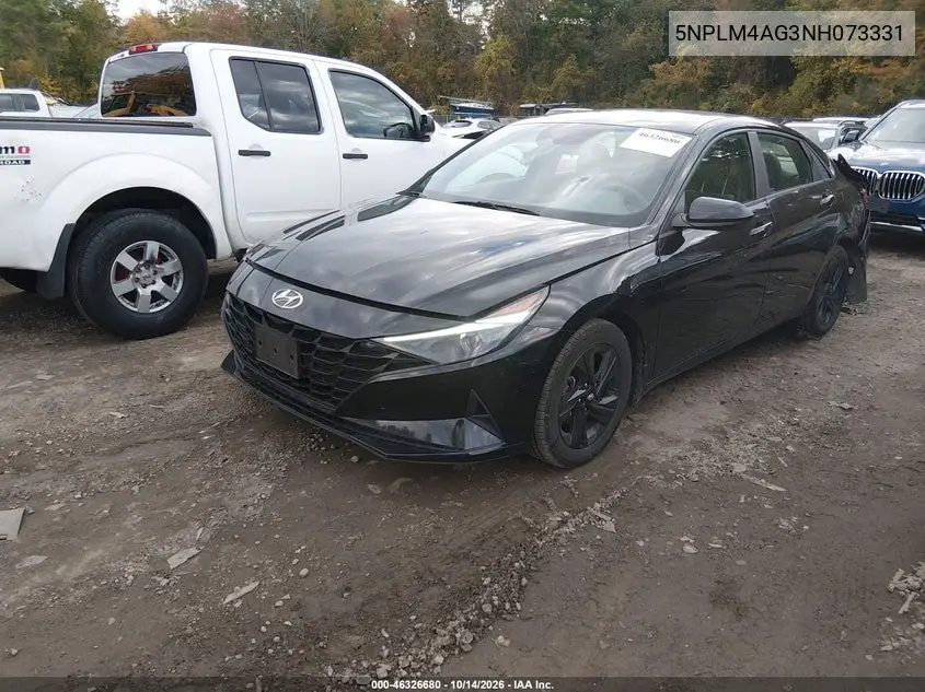 2022 HYUNDAI ELANTRA VIN 5NPLM4AG3NH073331 — фото 2