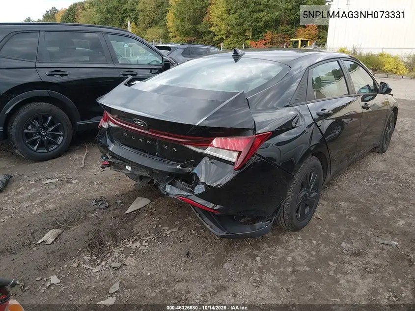 2022 HYUNDAI ELANTRA VIN 5NPLM4AG3NH073331 — фото 4