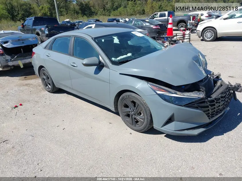 HYUNDAI ELANTRA 2022, VIN KMHLM4AG9NU285118